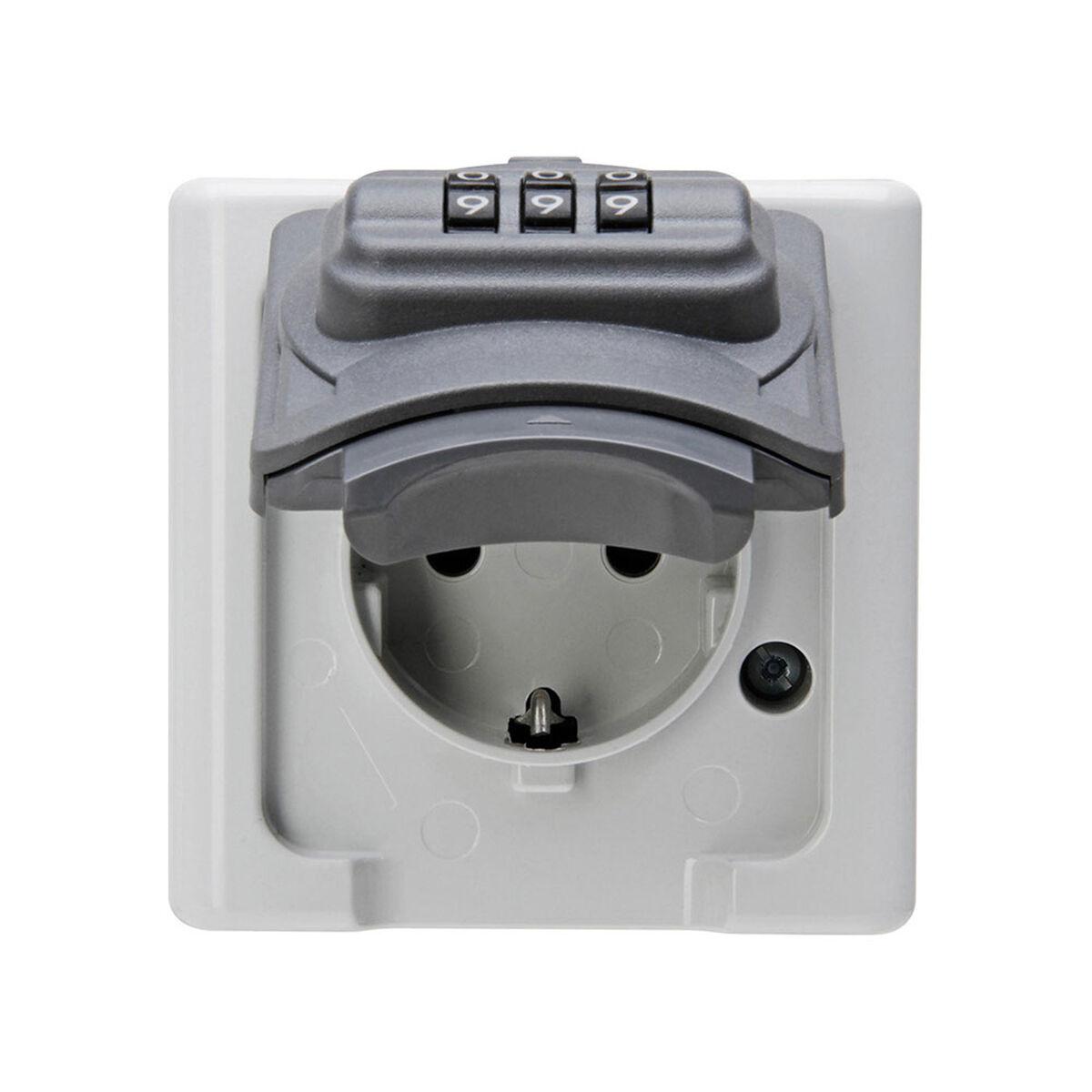 Base de enchufe estanco Kopp Gris 16 A Cerradura de combinación manual Con Tapa Exterior Tipo F