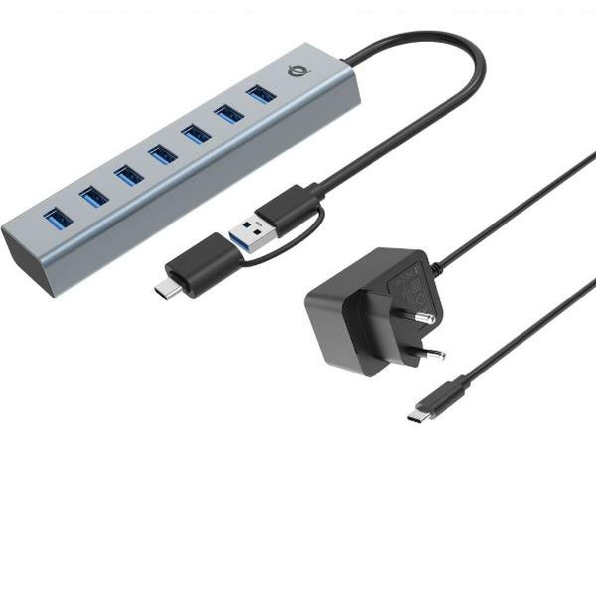 Hub USB Conceptronic HUBBIES21GP Plateado