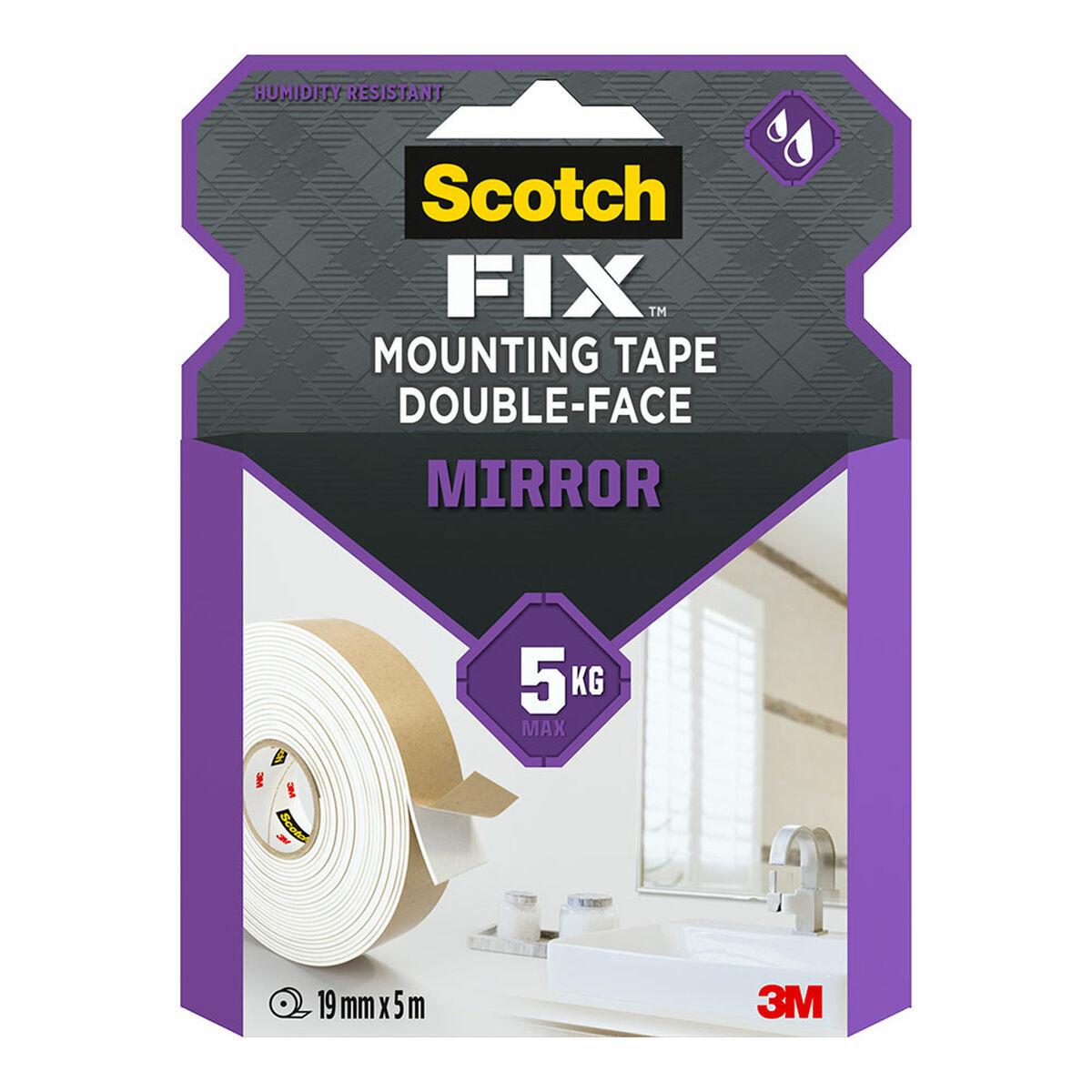 Cinta de Doble Cara Scotch 5 kg 19 mm x 5 m Transparente Espejos