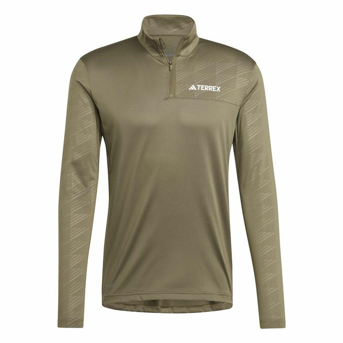 Sudadera sin Capucha Hombre Adidas Mt Half Zi Ls Marrón