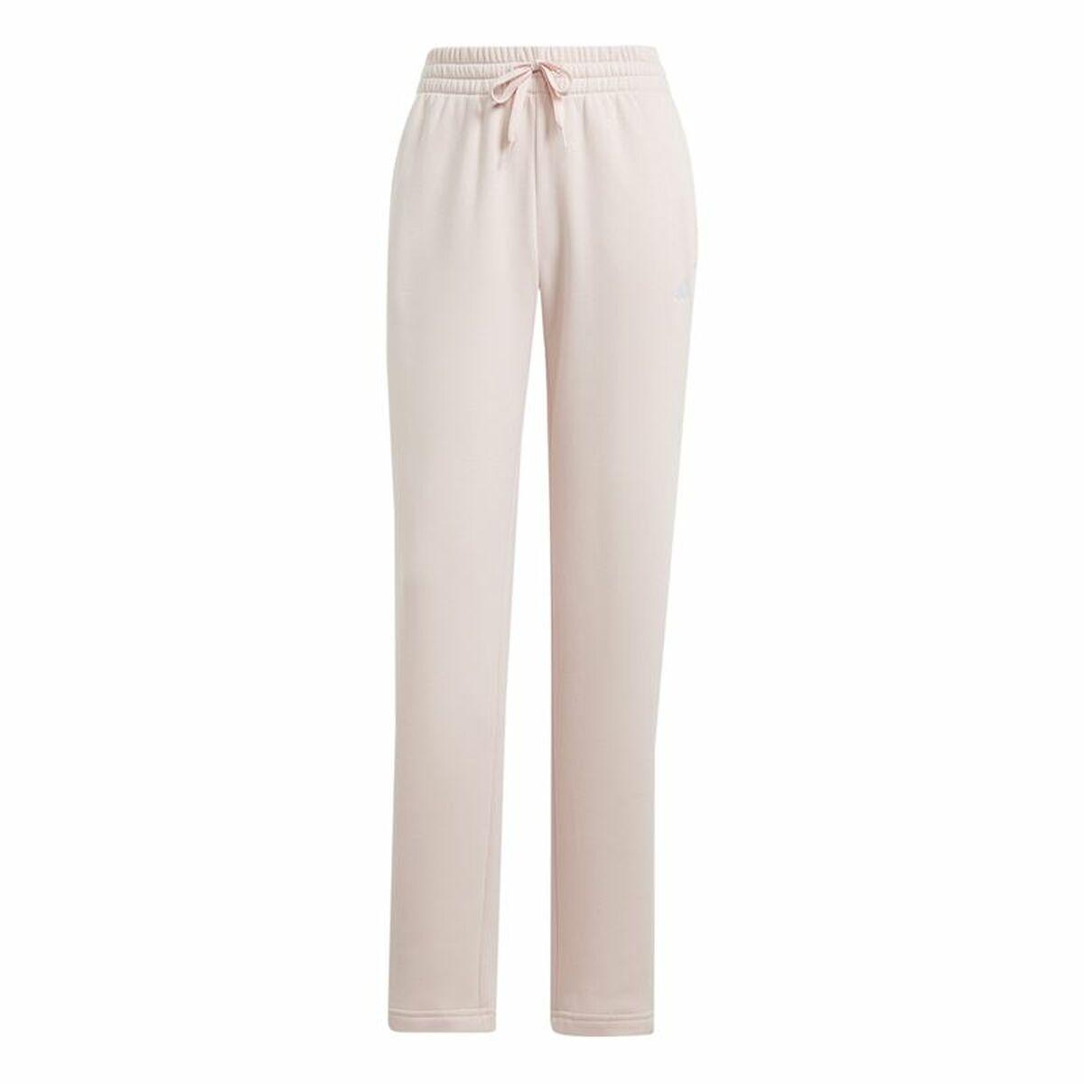 Pantalón Largo Deportivo Adidas Essentials Small Logo Feel Cozy Open Rosa Mujer