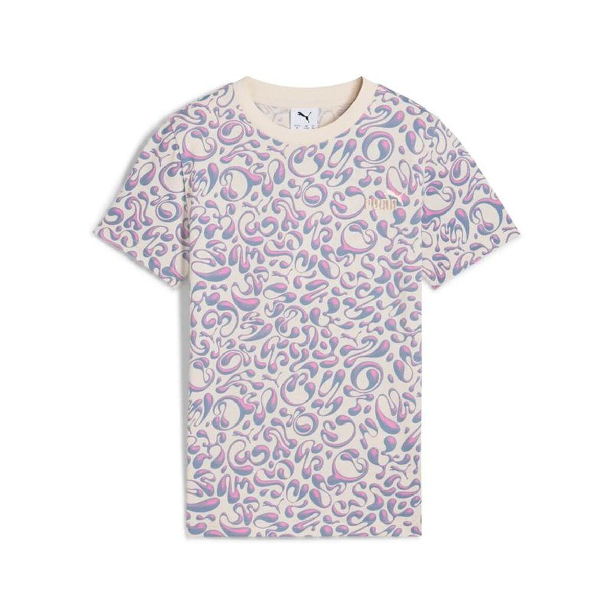 Camiseta de Manga Corta Infantil Puma Tweenerverse Aop Beige