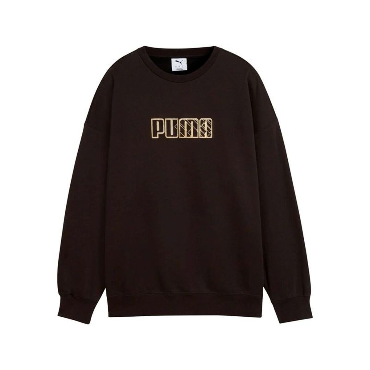 Sudadera sin Capucha Mujer Puma Maximal Metallic Oversized Crew FL Negro