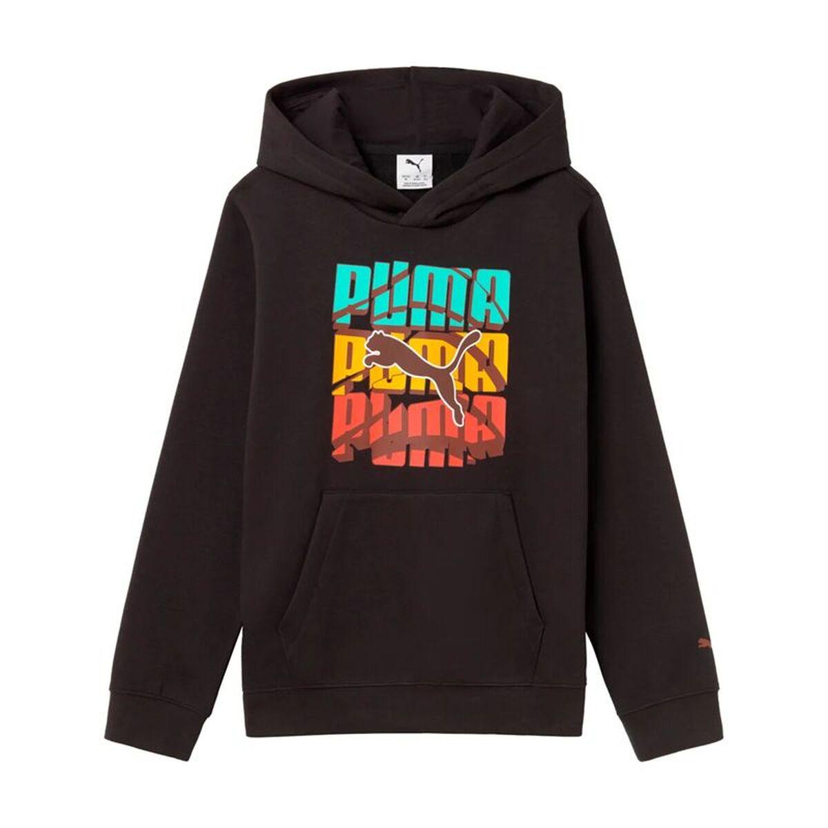 Sudadera con Capucha Niño Puma Graphic Logo Colour Negro