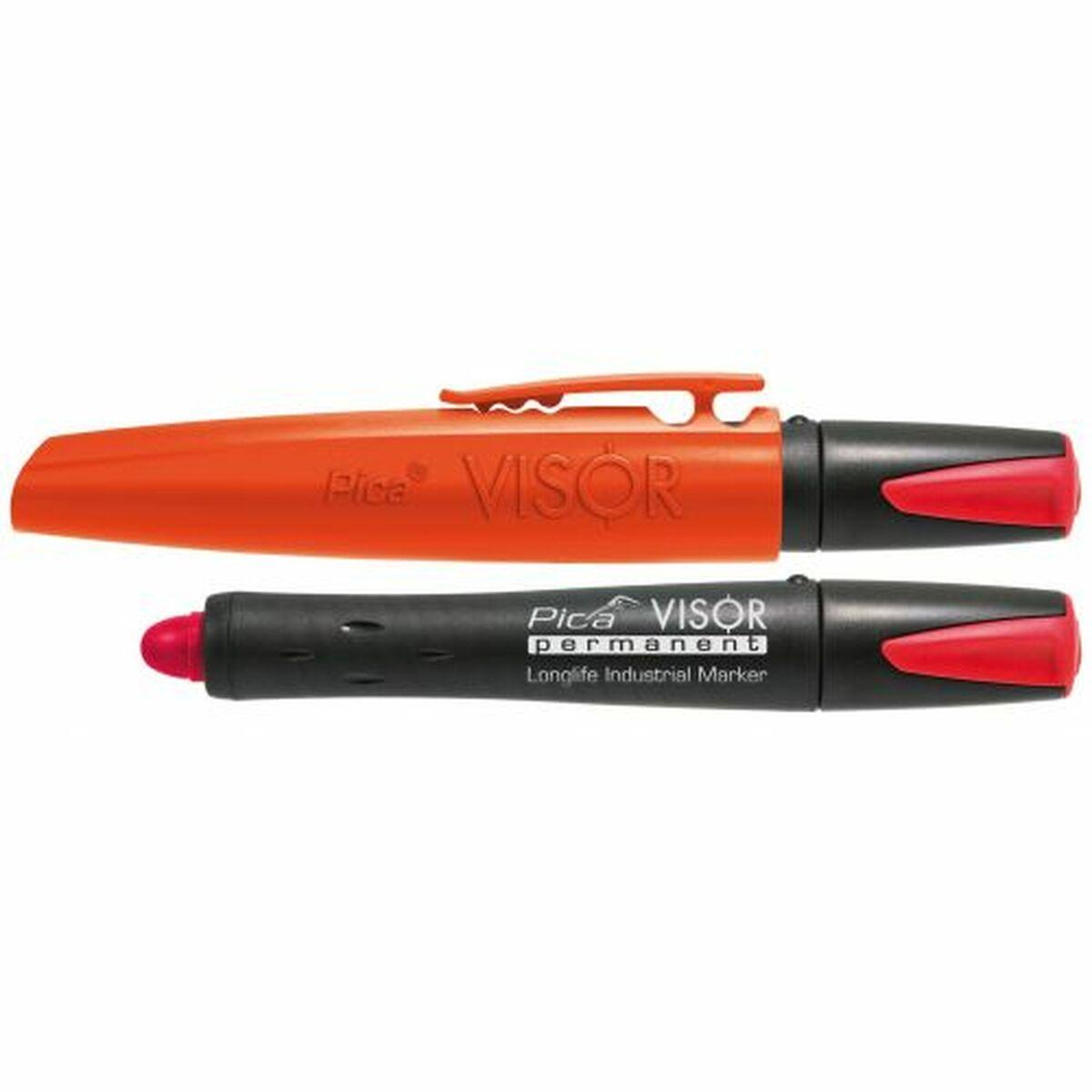 Marcador Pica Permanente Rojo Industrial