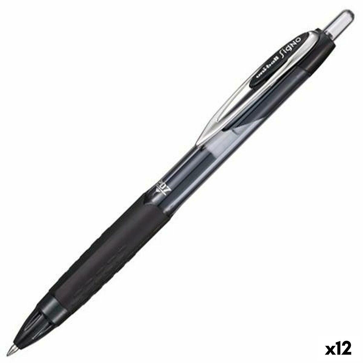 Bolígrafo de gel Uni-Ball SIGNO UMN-207E Negro 0,7 mm (12 Unidades)