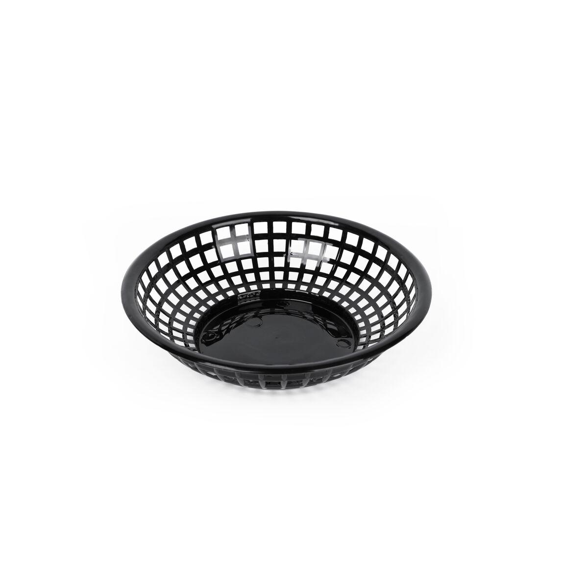Cesta para el Pan Negro Plástico Redonda 19,6 x 19,6 x 4,6 cm (24 Unidades)