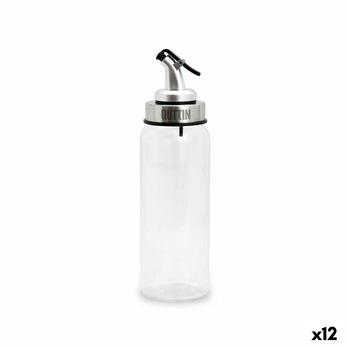 Aceitera Quttin Transparente Plateado Vidrio 5,5 x 5,5 x 20,5 cm (12 Unidades)