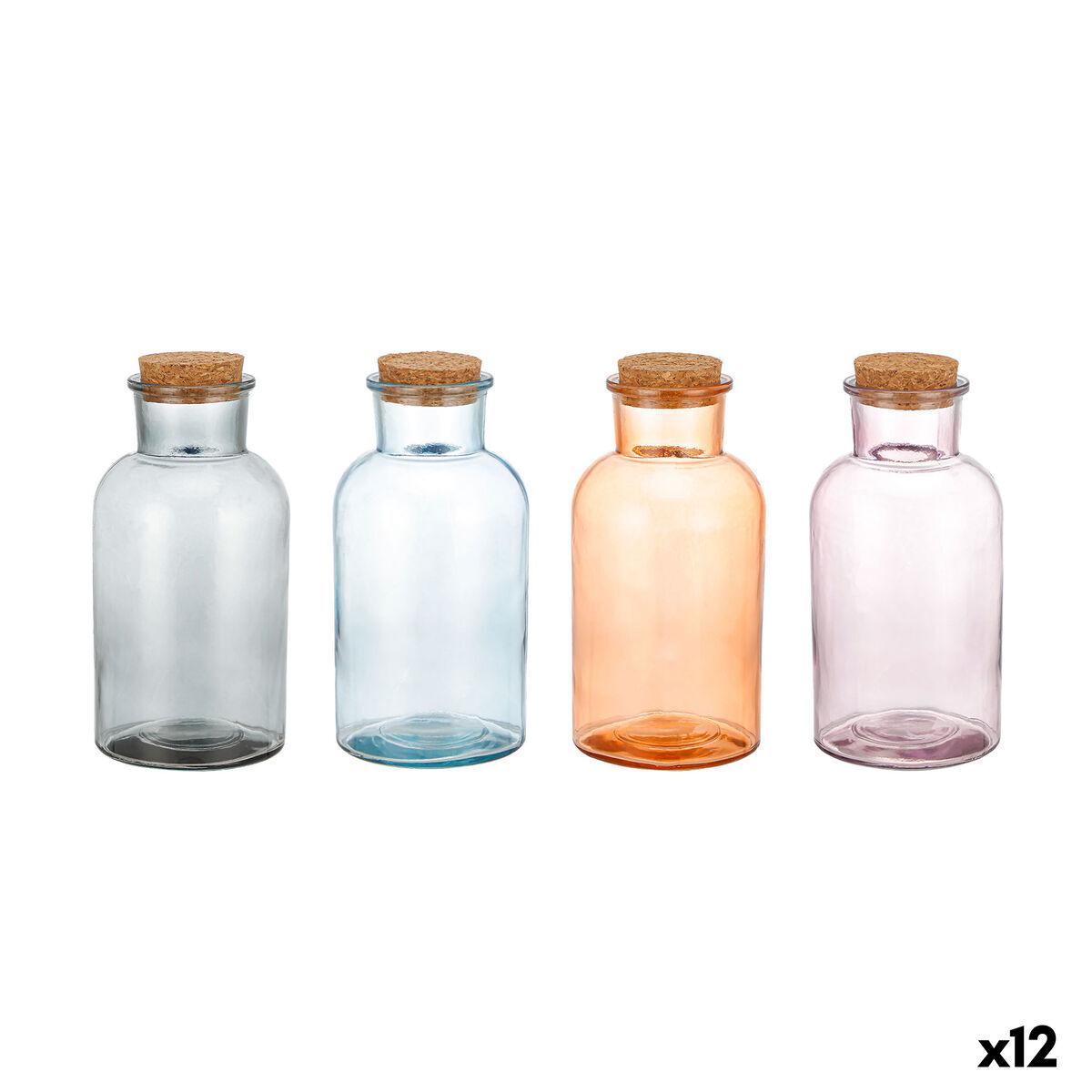 Botella de Cristal La Mediterránea Corcho Vidrio 1 L (12 Unidades)