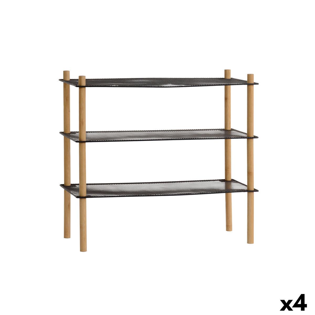 Estantería MobleKit Metal Bambú 63 x 26 x 57 cm (4 Unidades)