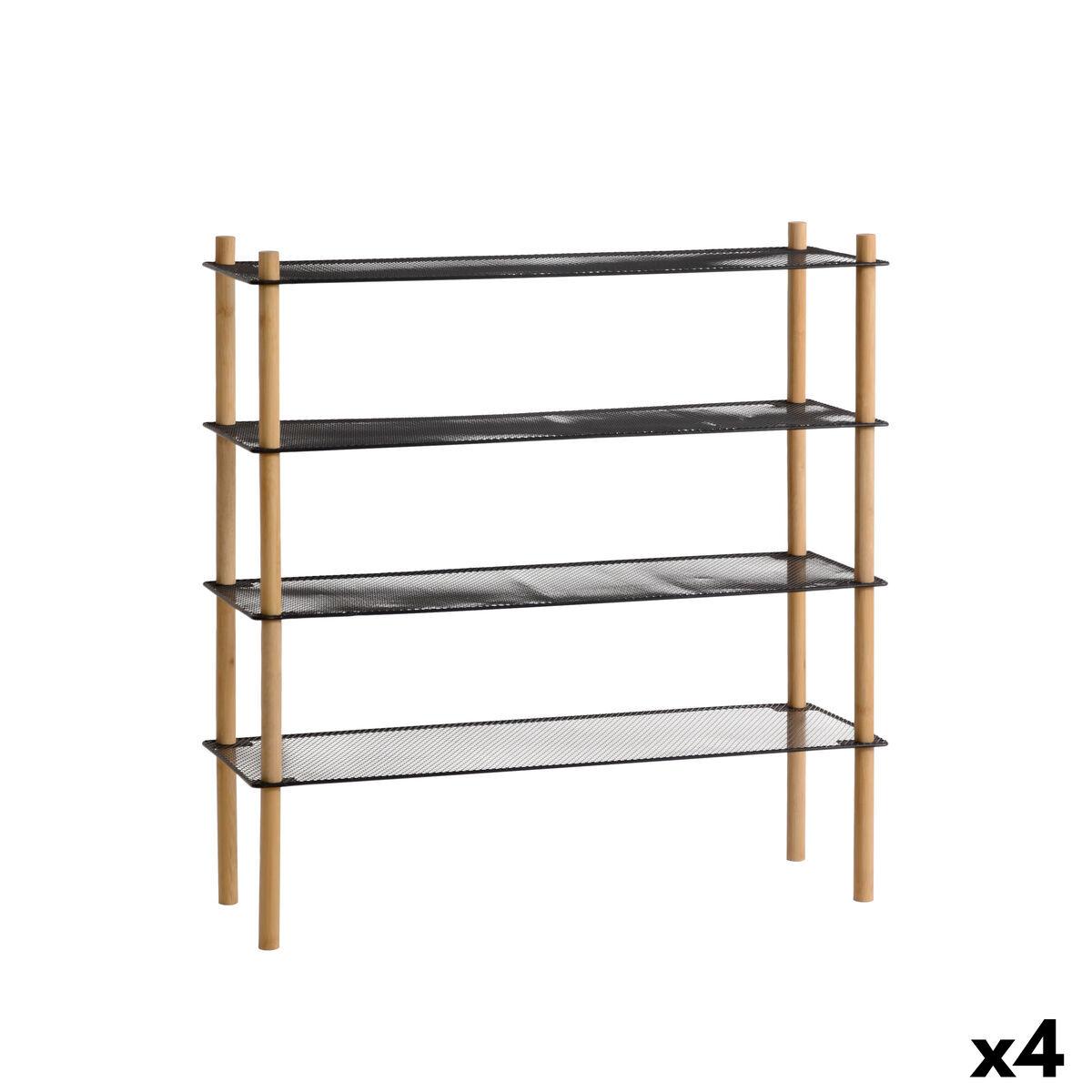 Estantería MobleKit Metal Bambú 63 x 26 x 75 cm (4 Unidades)