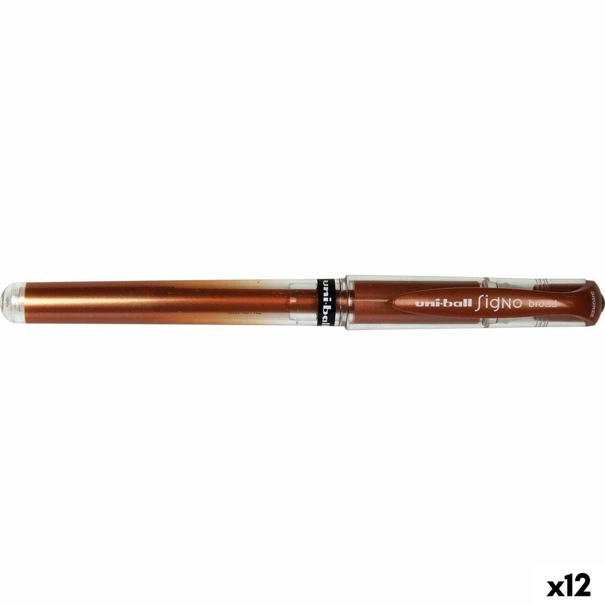 Bolígrafo de gel Uni-Ball SIGNO BROAD Bronce 0,6 mm 1,0 mm (12 Unidades)