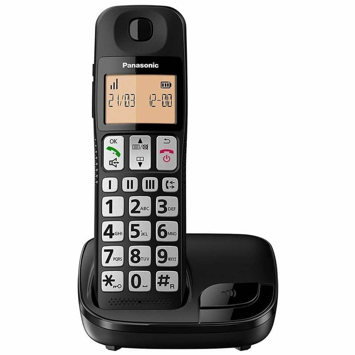 Teléfono Inalámbrico Panasonic KX-TGE310SPB Negro Ambar