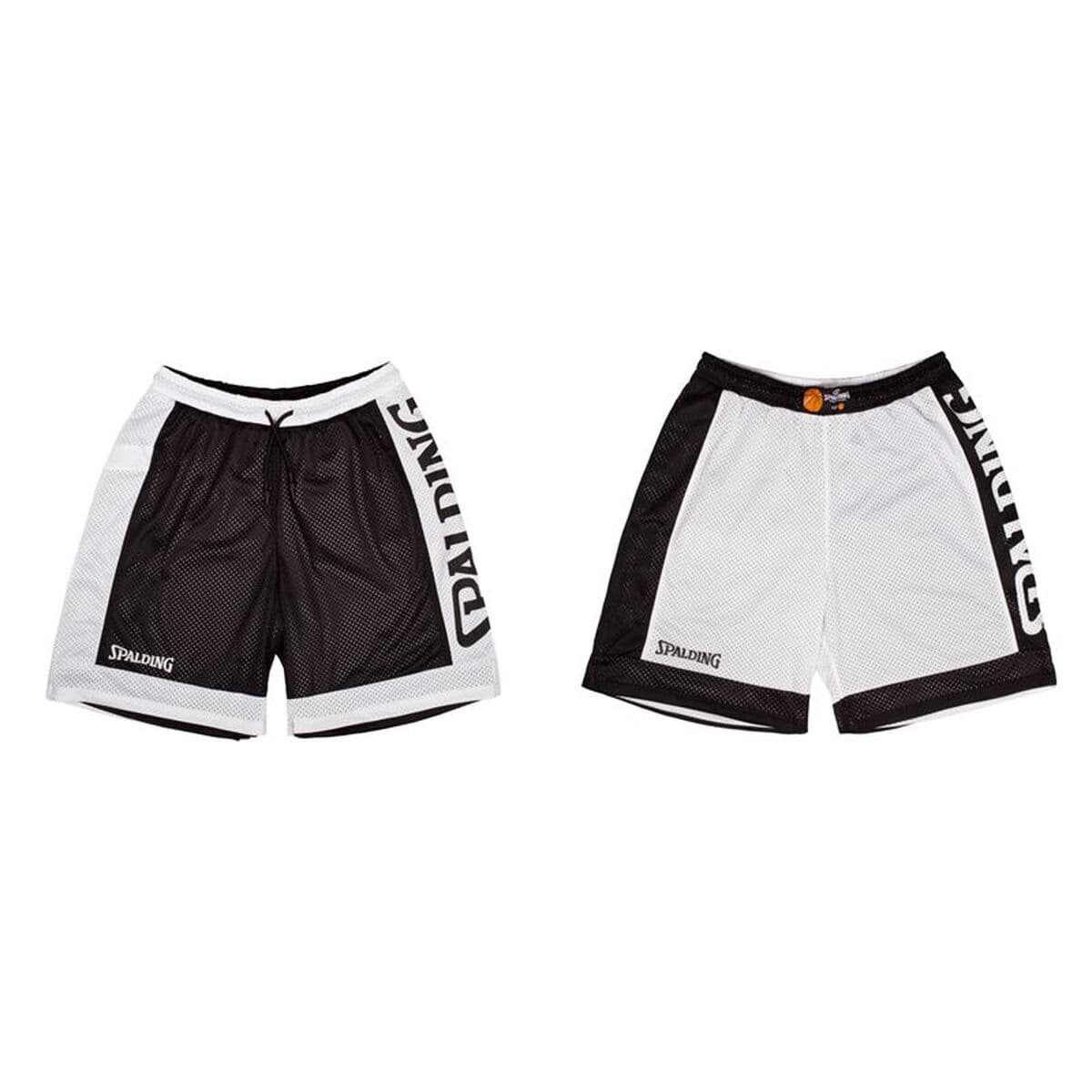 Pantalones Cortos de Baloncesto para Hombre Spalding Blanco Negro Reversible