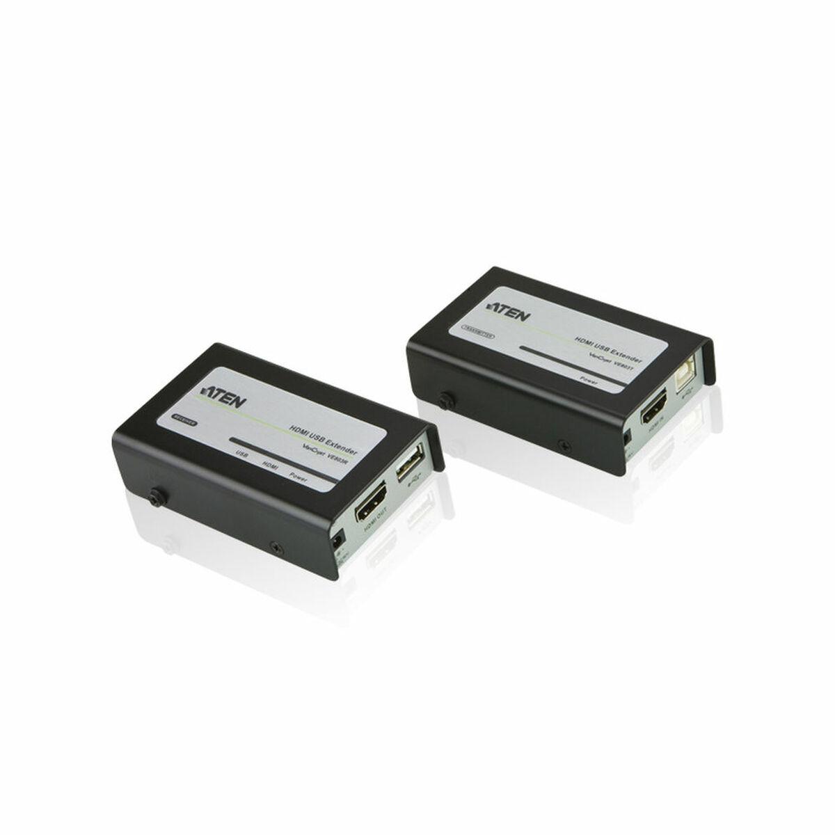 Adaptador Aten VE803 Negro