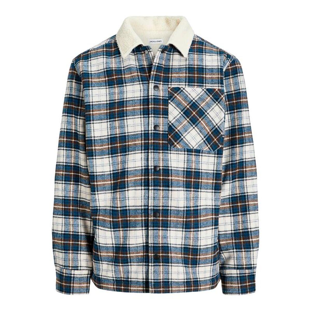 Camisa de Manga Larga Hombre Jack & Jones Jjzac Teddy Overshirt Ls Azul oscuro