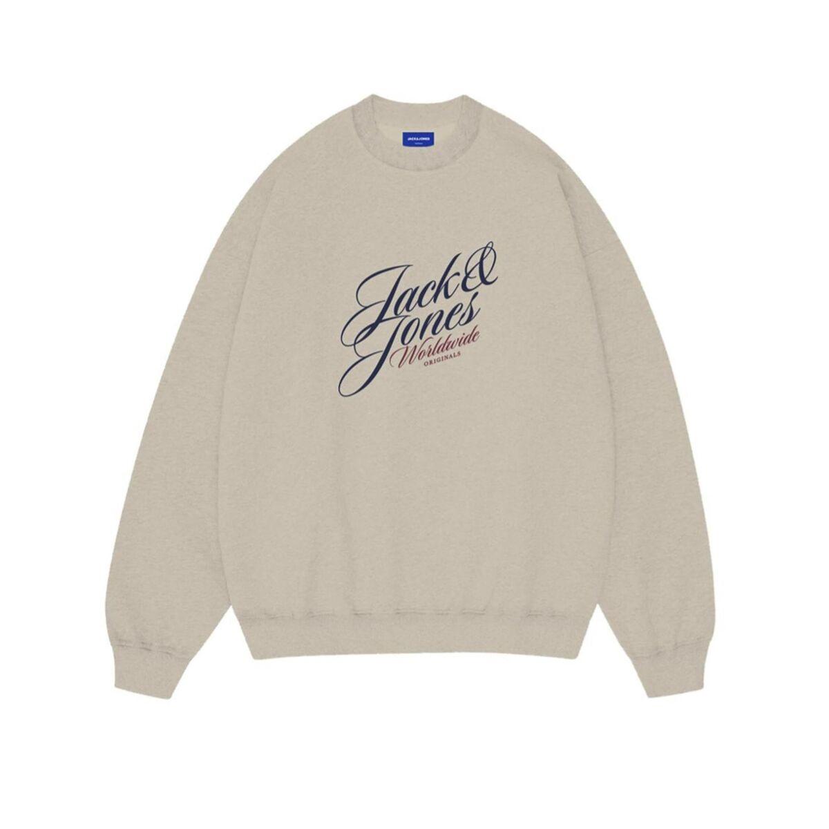Sudadera sin Capucha Hombre Jack & Jones JORINWOOD SWEAT CREW NECK FST 12286583 Beige