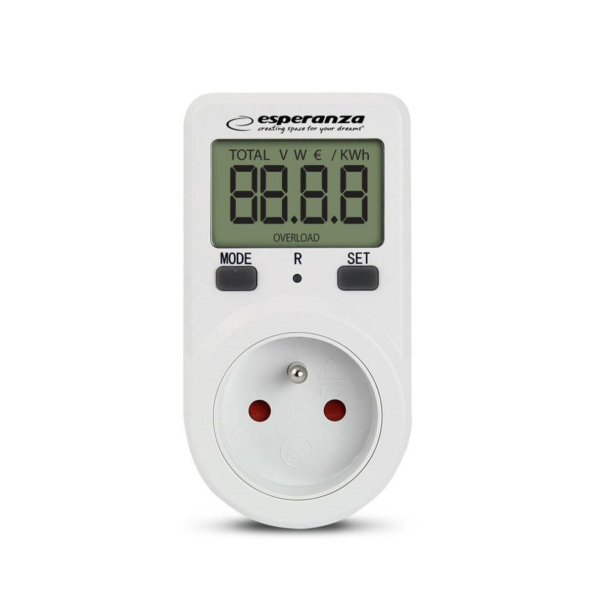 Enchufe con monitor de consumo eléctrico Esperanza ELA102 Blanco 3680 W