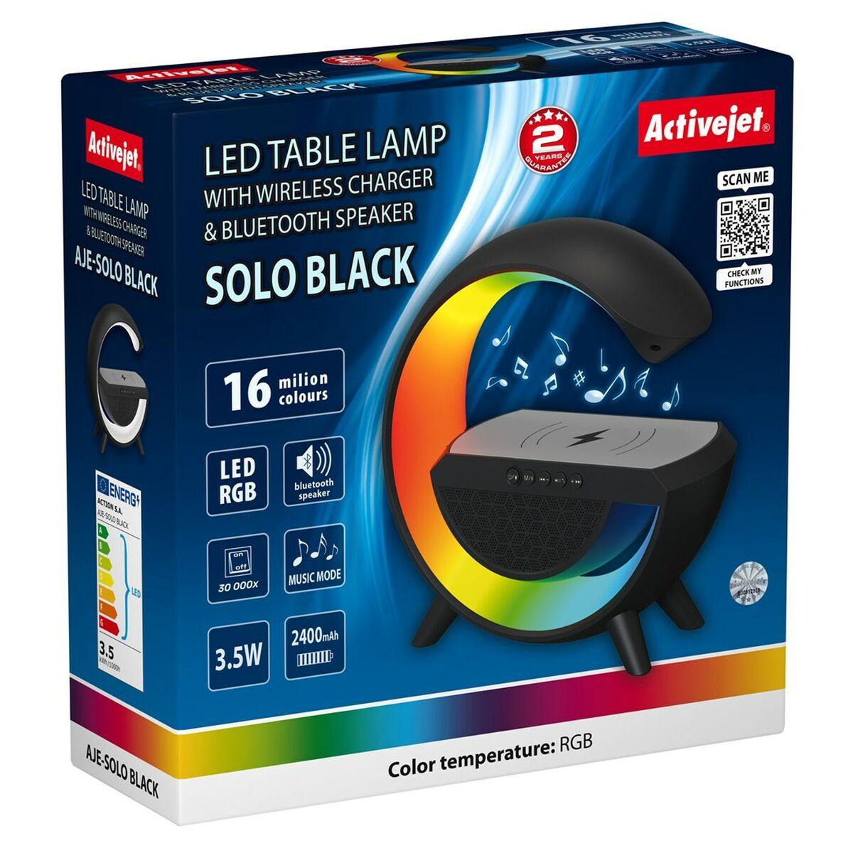 Lámpara de escritorio Activejet AJE-SOLO RGB Black Negro Multicolor Plástico 2,8 x 43,5 x 8 cm