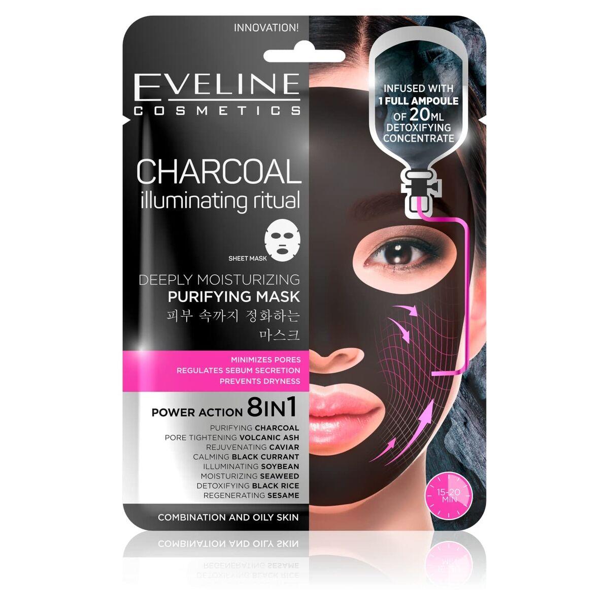 Mascarilla Facial Eveline Charcoal Illuminating Ritual 20 ml