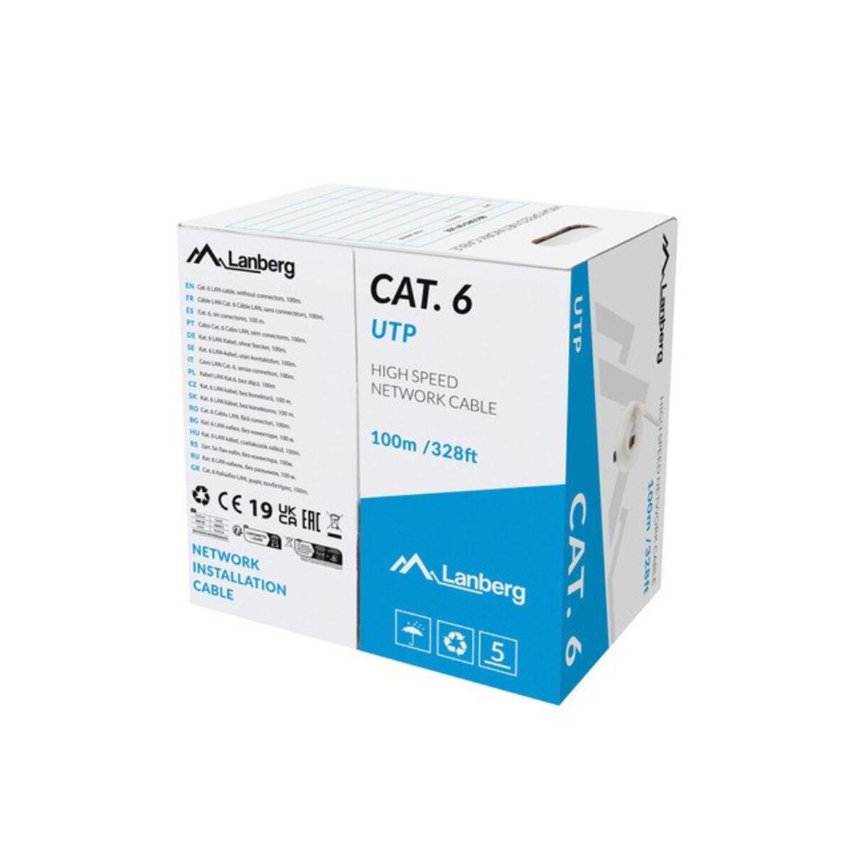 Cable de Red Rígido UTP Categoría 6 Lanberg LCU6-11CU-0100-S