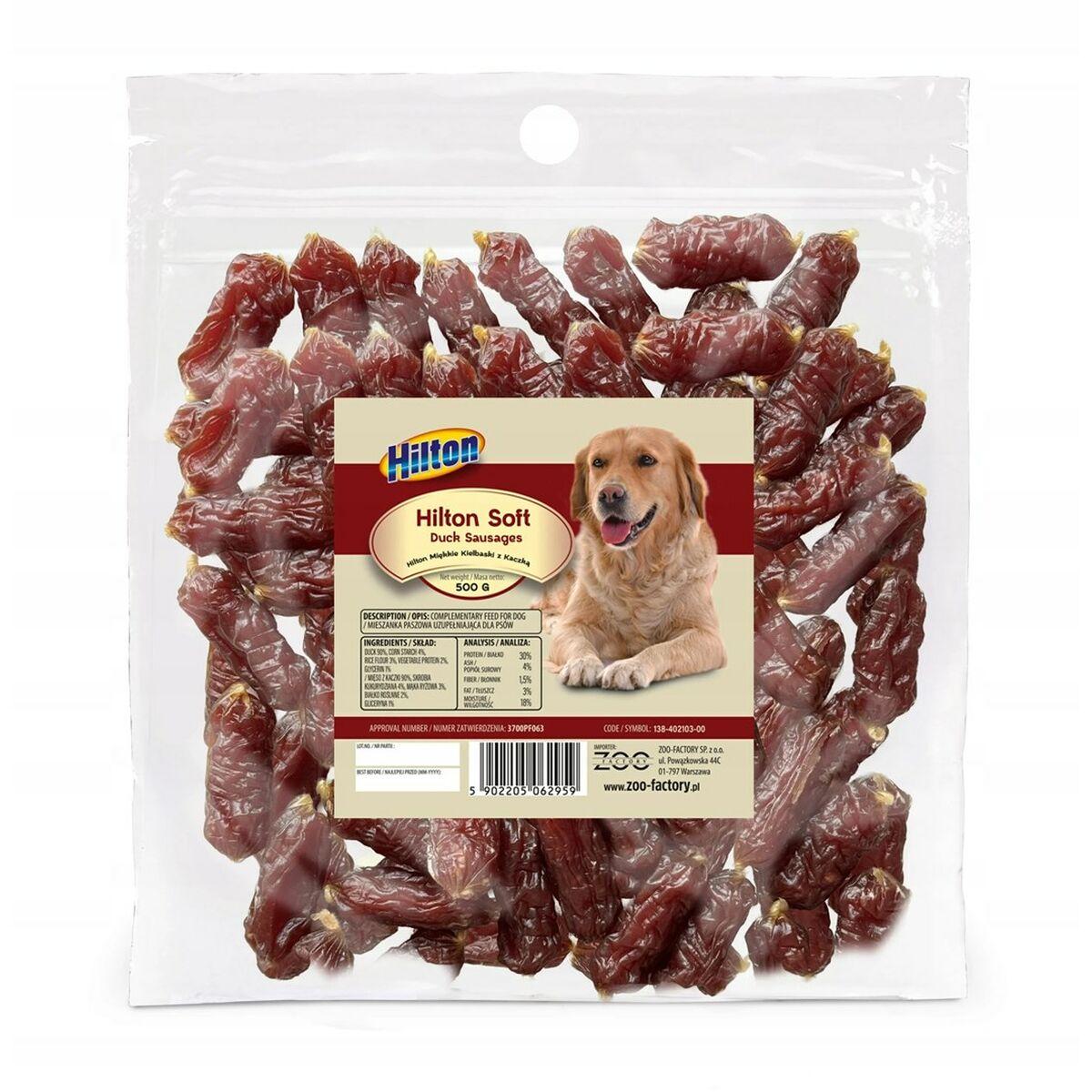 Snack para Perros Hilton Soft duck sausages Pato 500 g