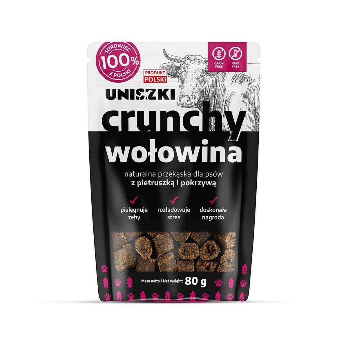 Snack para Perros Uniszki Crunchy Ternera con Perejil y Ortiga Carne de vacuno 80 g
