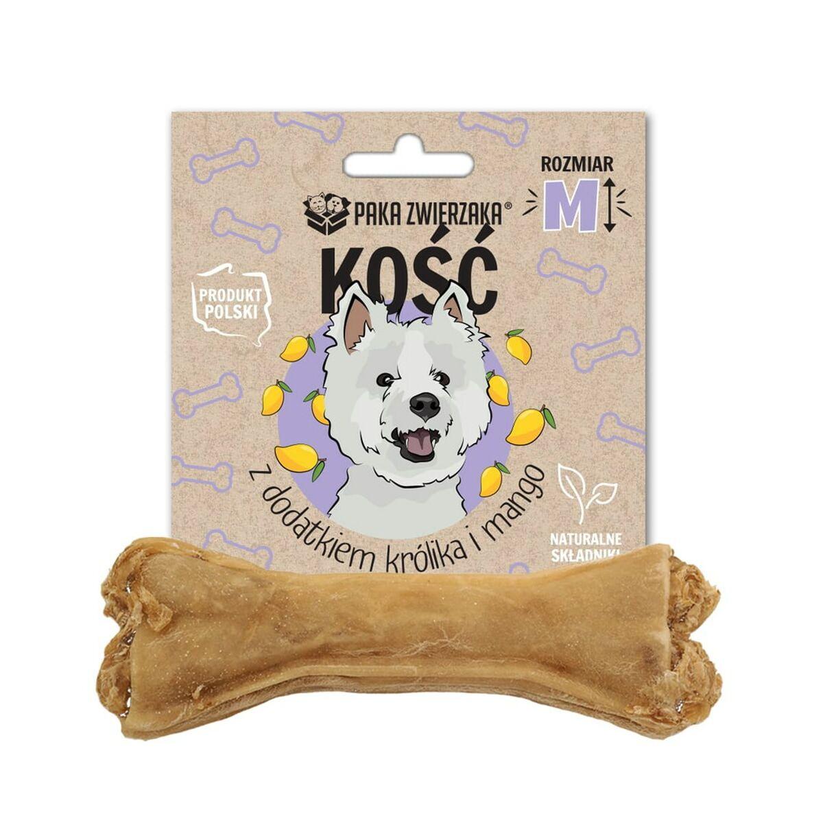Snack para Perros Paka Zwierzaka Bone with rabbit and mango M 12 cm Conejo 55 g