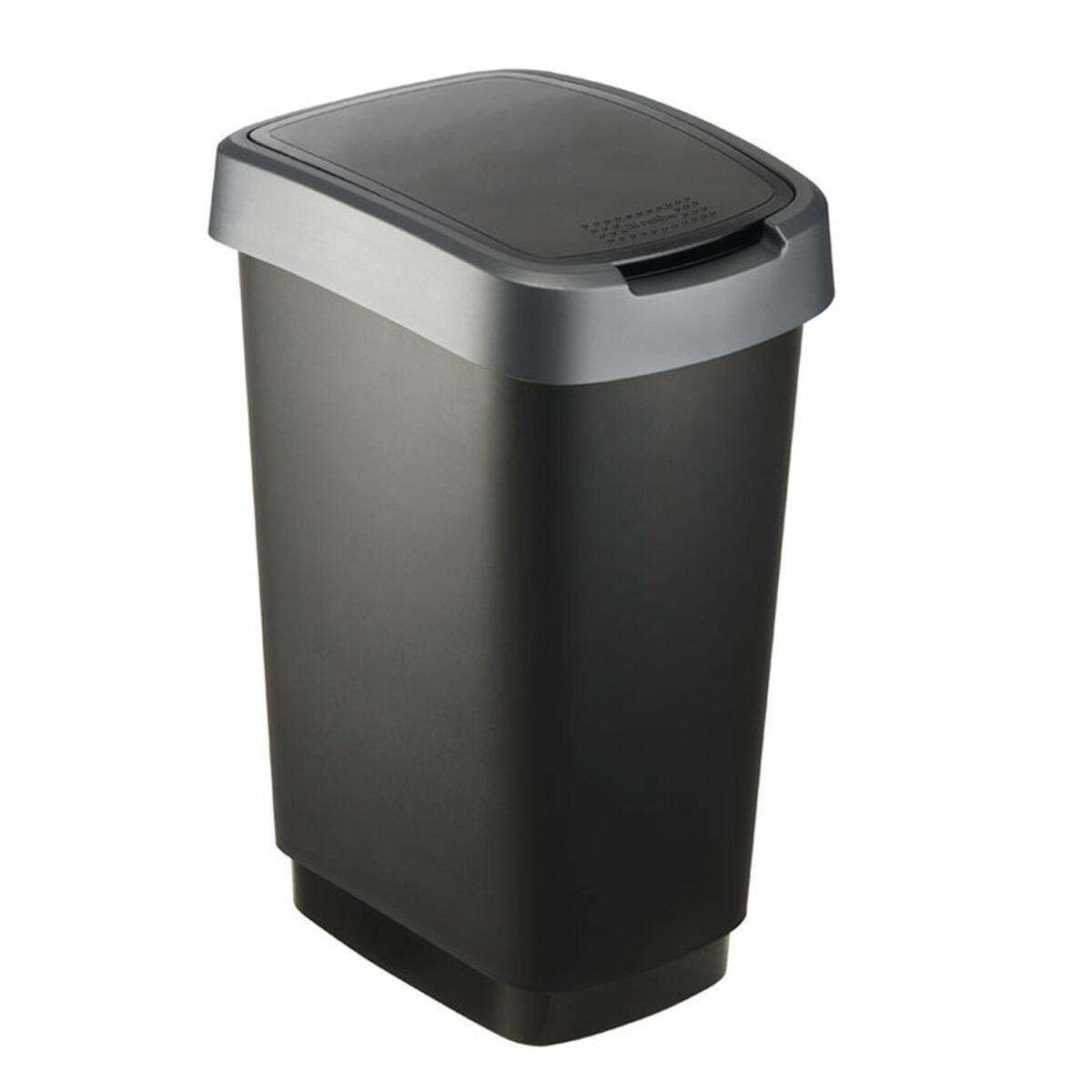 Cubo de Basura para Reciclaje Rotho Twist Silver Plateado Plástico 25 L