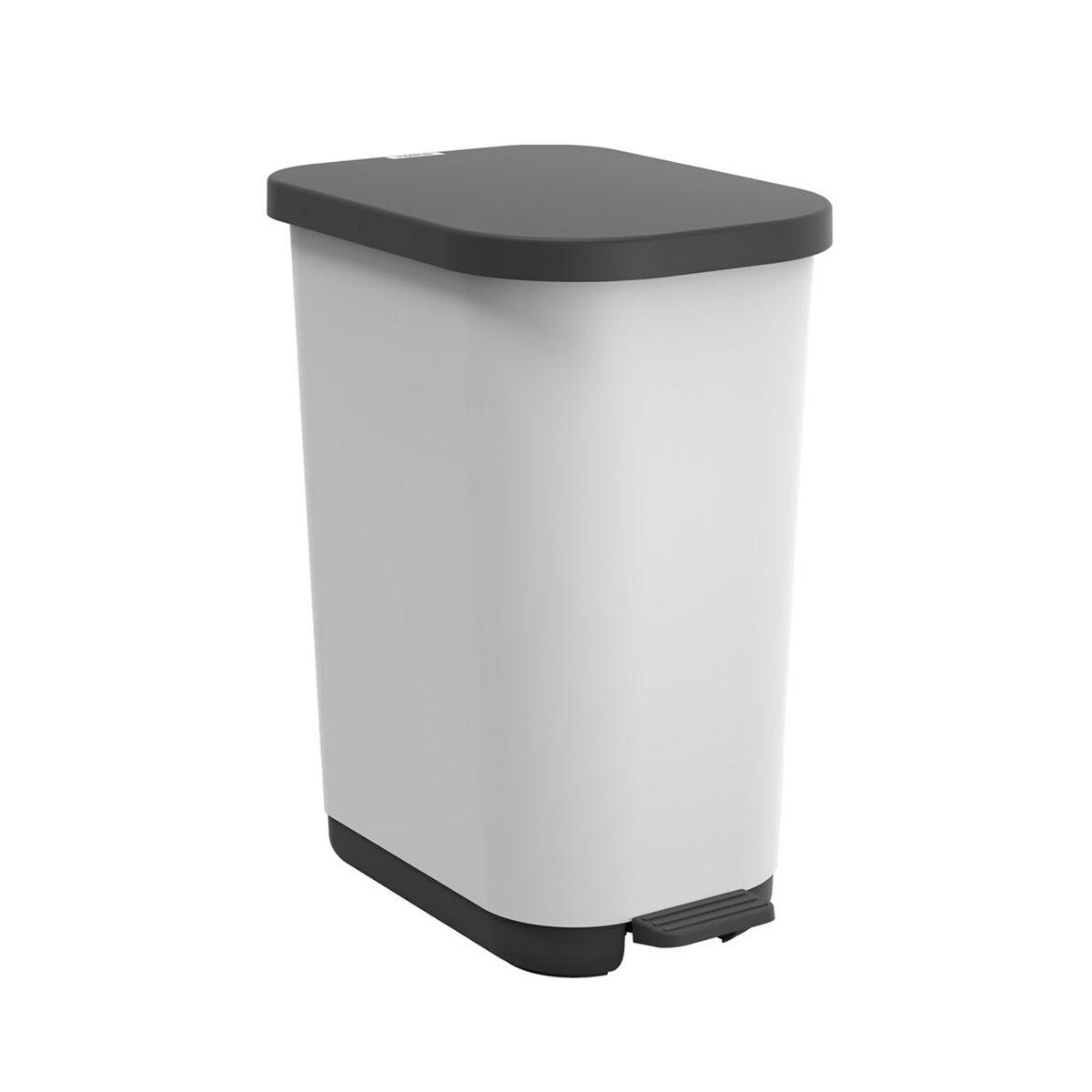 Cubo de Basura con Pedal Rotho Ribo White Blanco Plástico 35 L