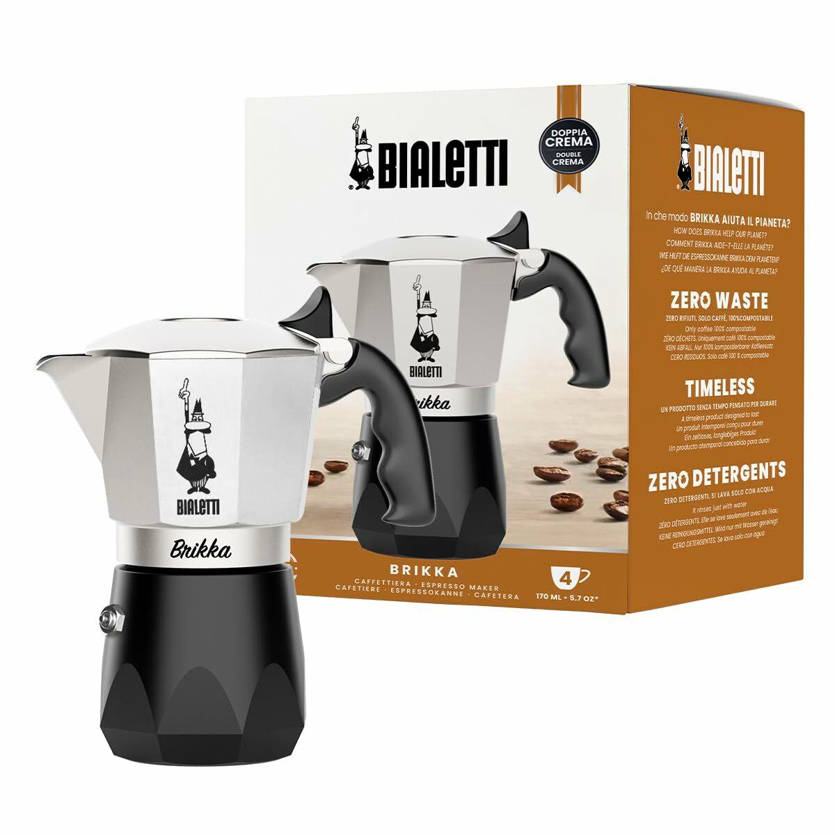 Cafetera Italiana Bialetti BRIKKA Aluminio 4 Tazas