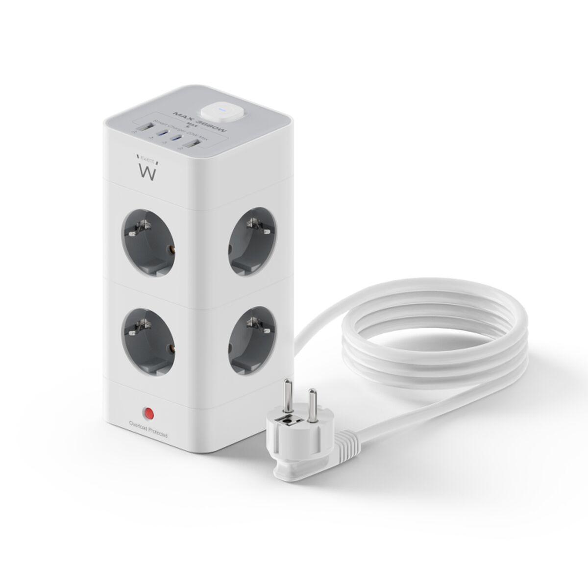 Regleta Ewent EW3864 Blanco Gris 3680 W (2 m)