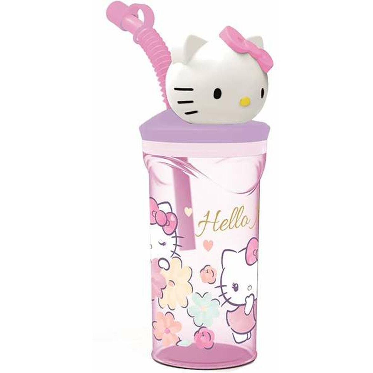 Vaso con Pajita Hello Kitty 360 ml 3D