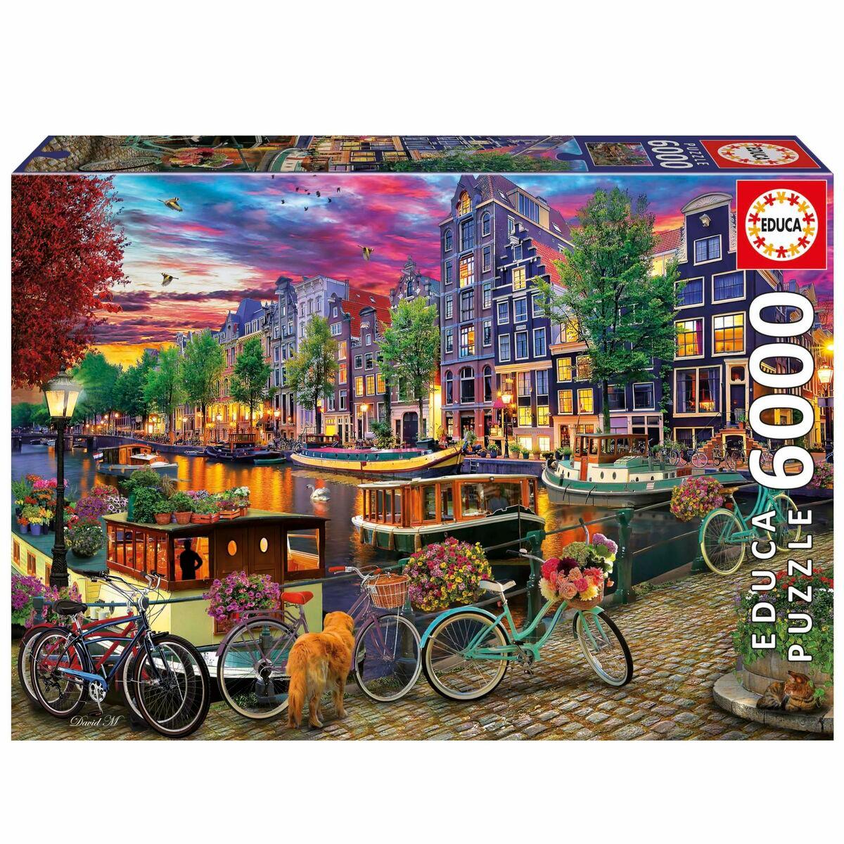 Puzzle Educa Bicicletas en Ámsterdam 6000 Piezas
