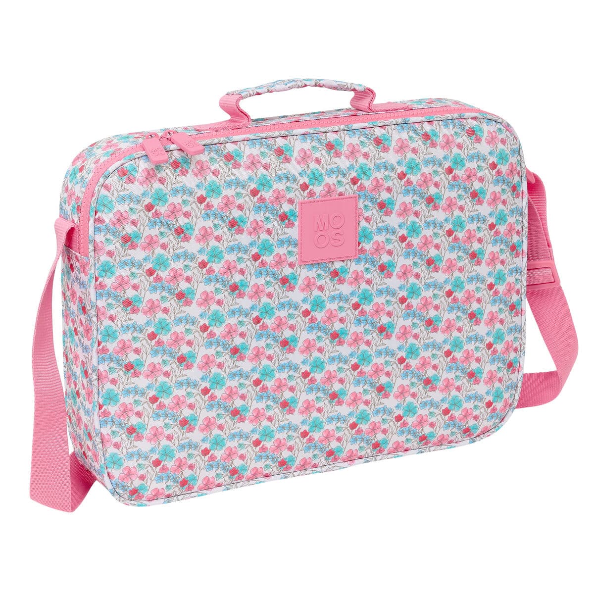 Cartera Escolar Moos Flores Multicolor 38 x 28 x 6 cm