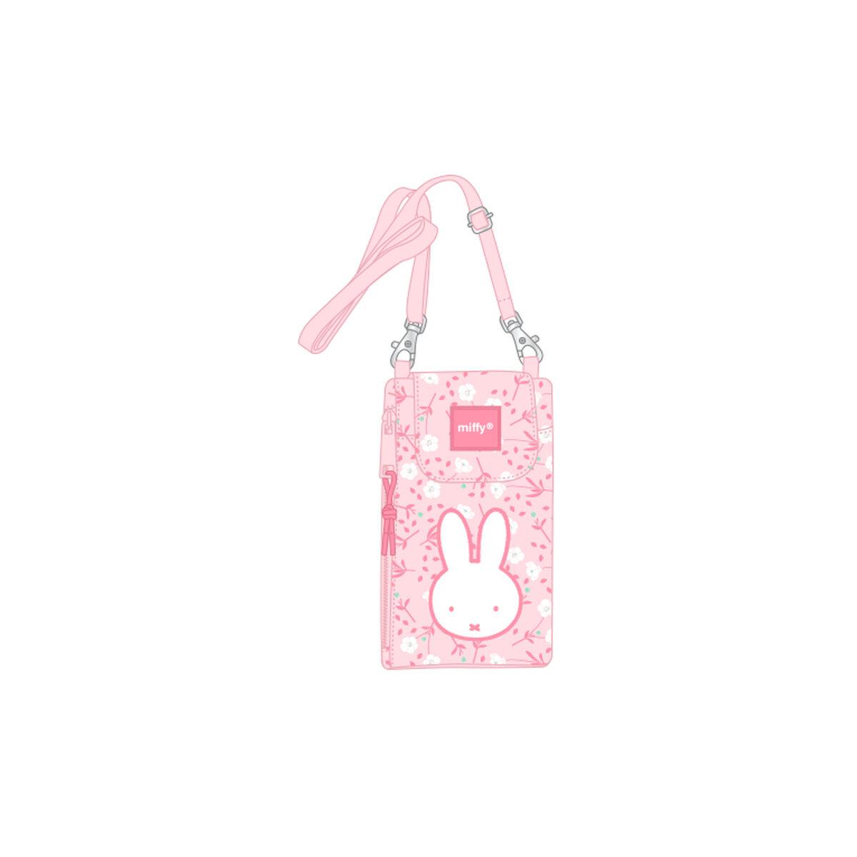 Monedero Portamovil Miffy Flores Rosa