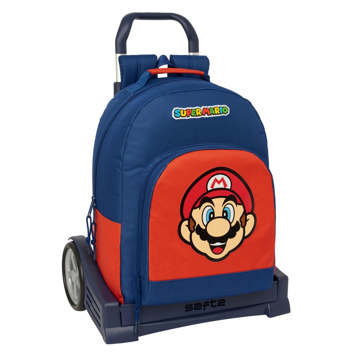 Mochila Escolar Super Mario Mamma mia Rojo Azul marino 32 x 42 x 15 cm