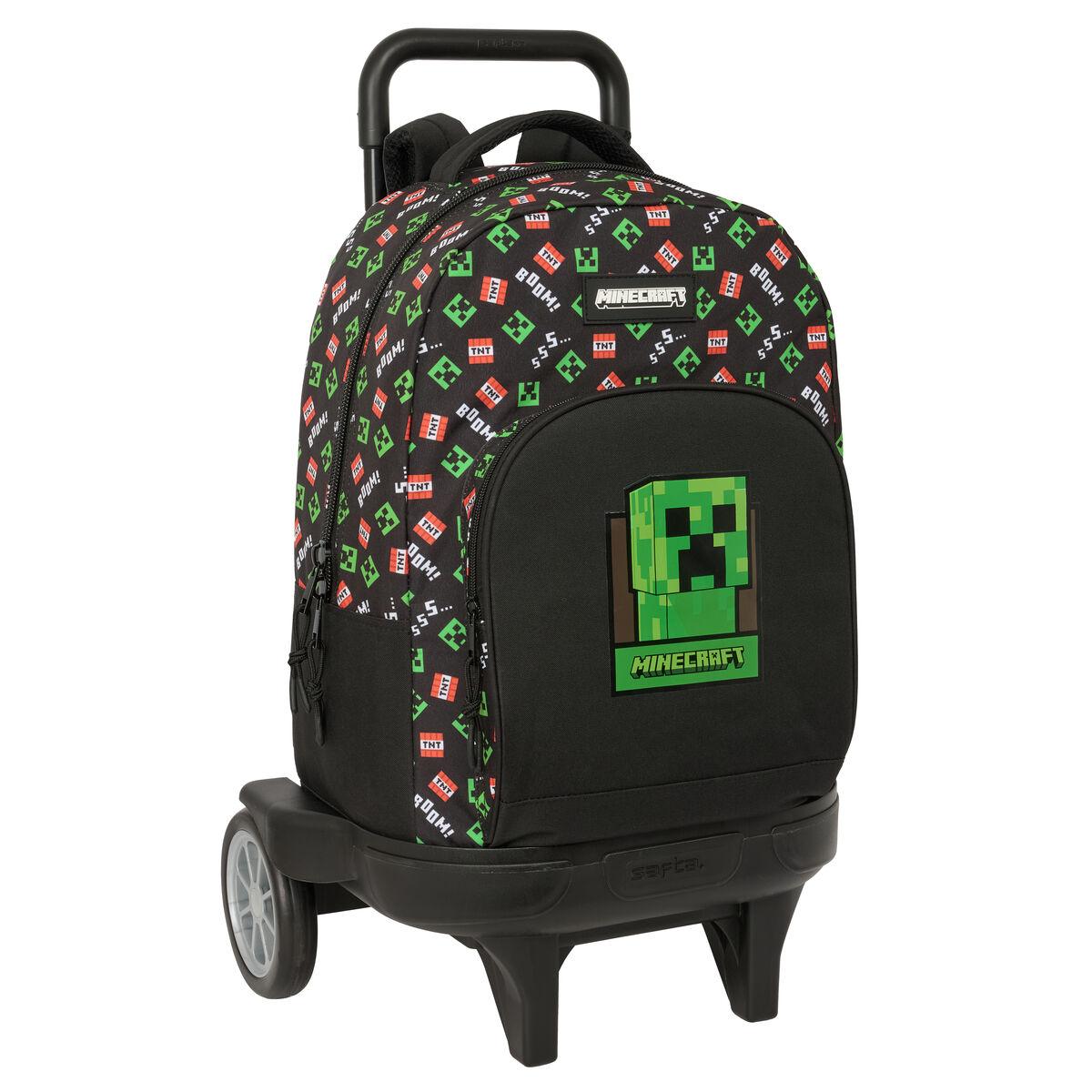 Mochila Escolar con Ruedas Minecraft Negro 33 x 45 x 22 cm