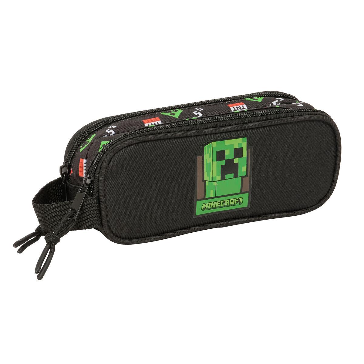 Portatodo Doble Minecraft Negro 21 x 8 x 6 cm
