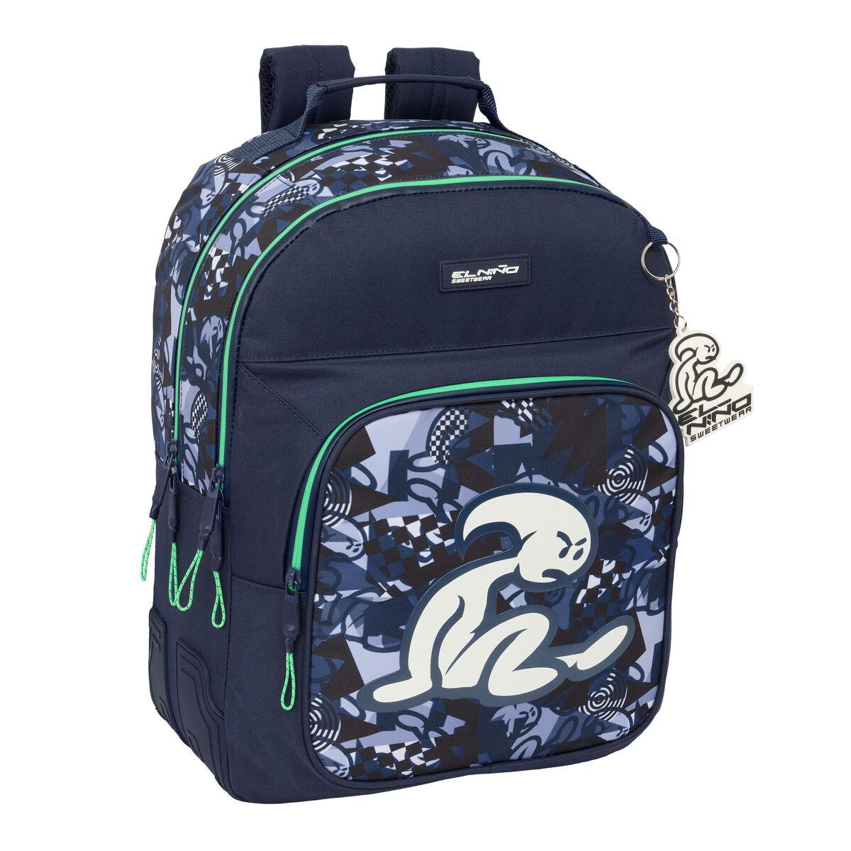 Mochila Escolar El Niño Navy Azul marino 32 x 42 x 15 cm