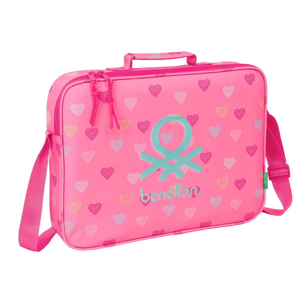 Mochila Escolar Benetton Heart Rosa 38 x 28 x 6 cm