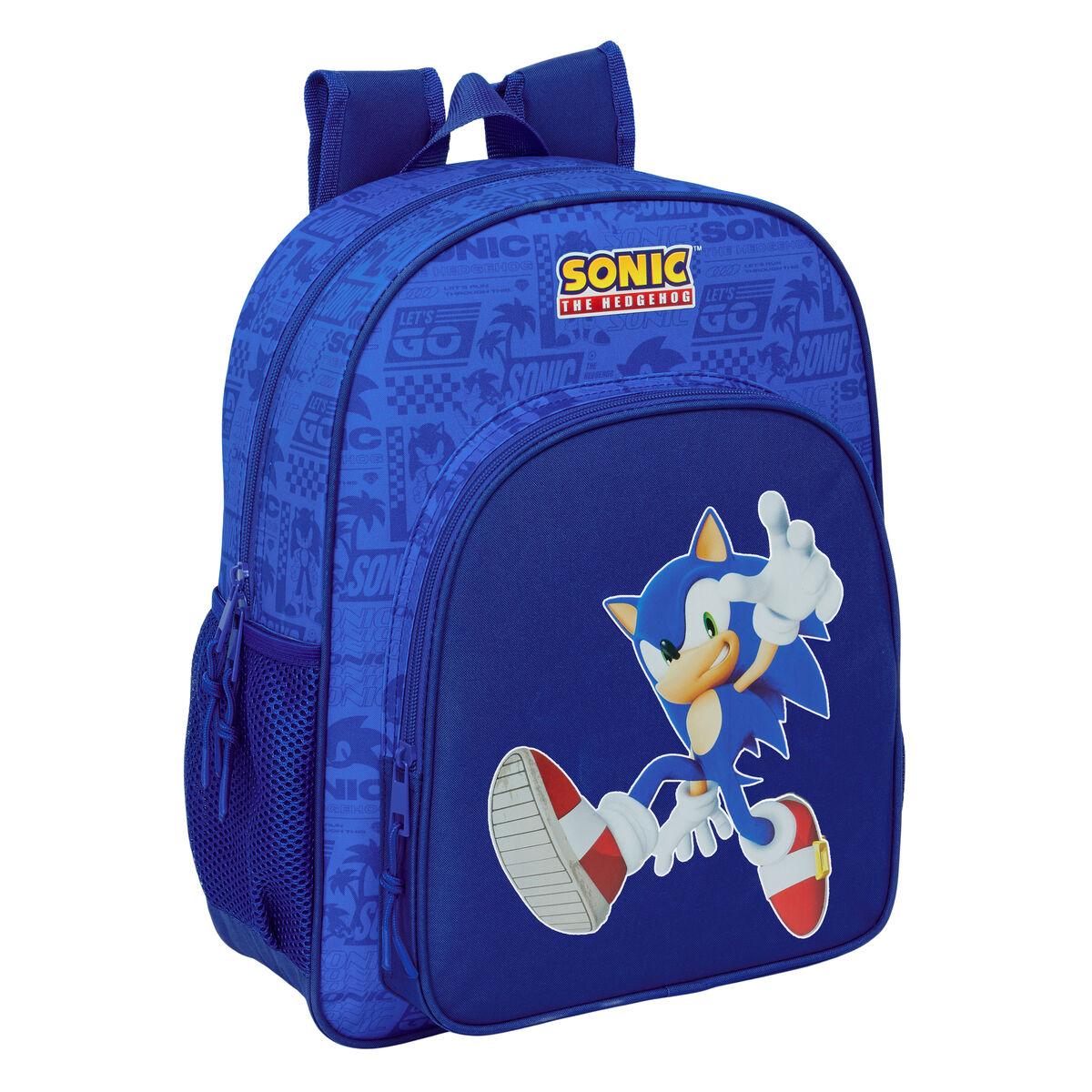 Mochila Escolar Sonic Azul 32 x 38 x 12 cm