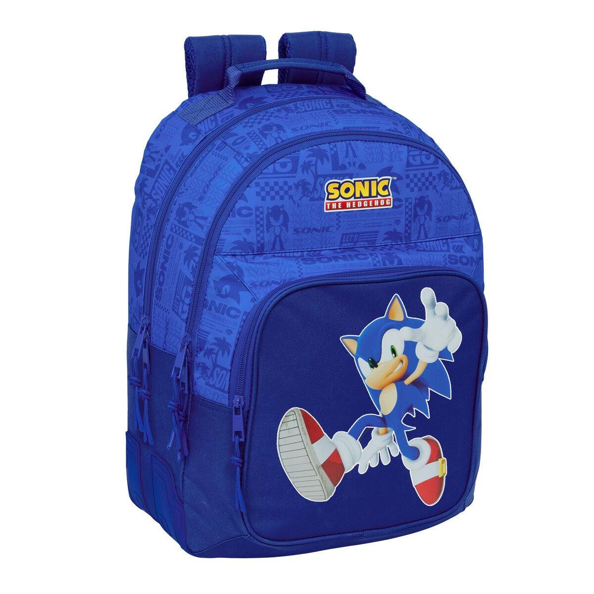 Mochila Escolar Sonic Azul 32 x 42 x 15 cm