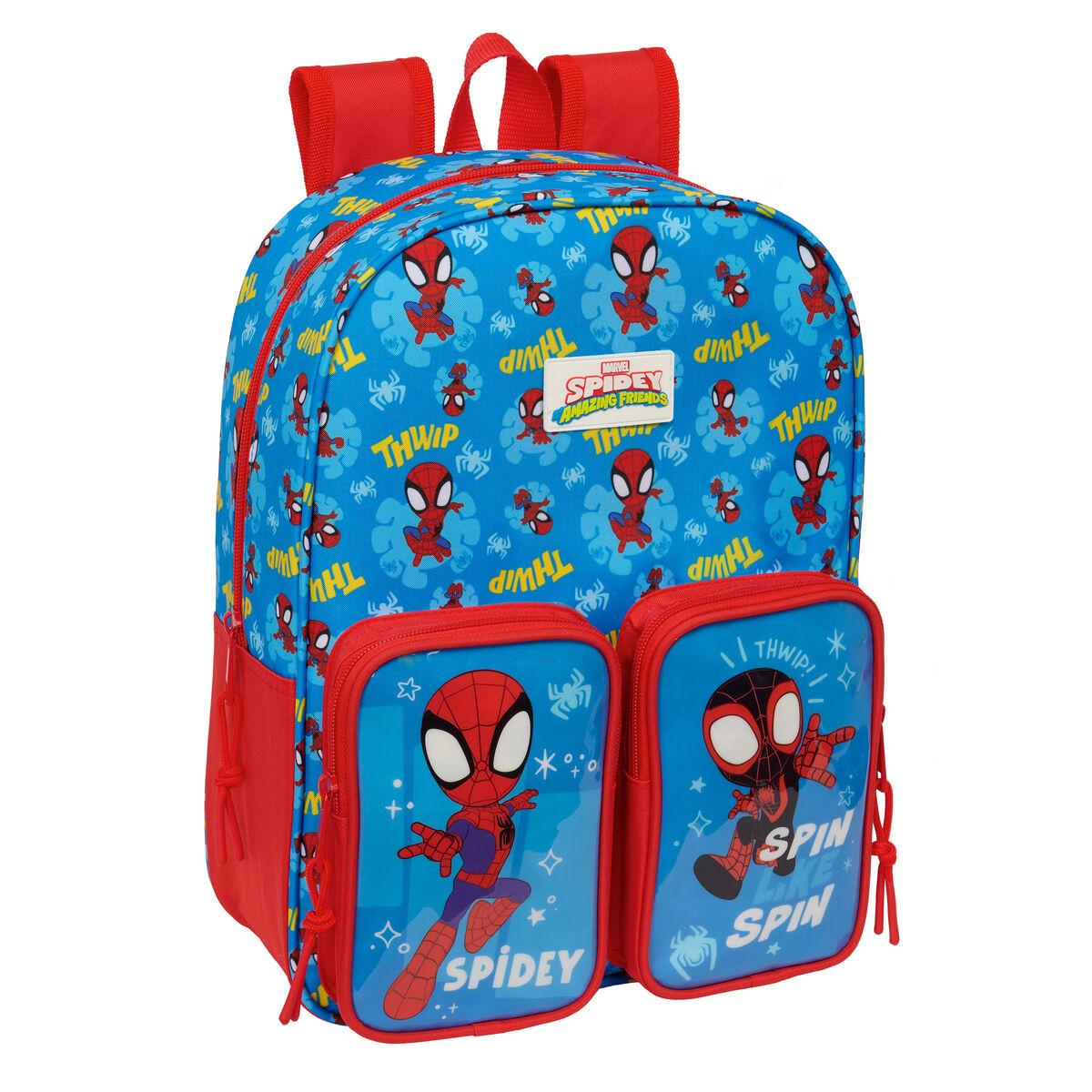 Mochila Escolar Spider-Man Azul Rojo 26 x 34 x 11 cm