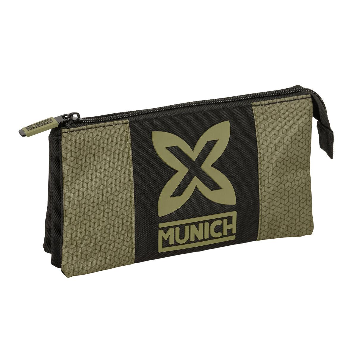 Mochila Escolar Munich West Negro Verde 22 x 12 x 3 cm