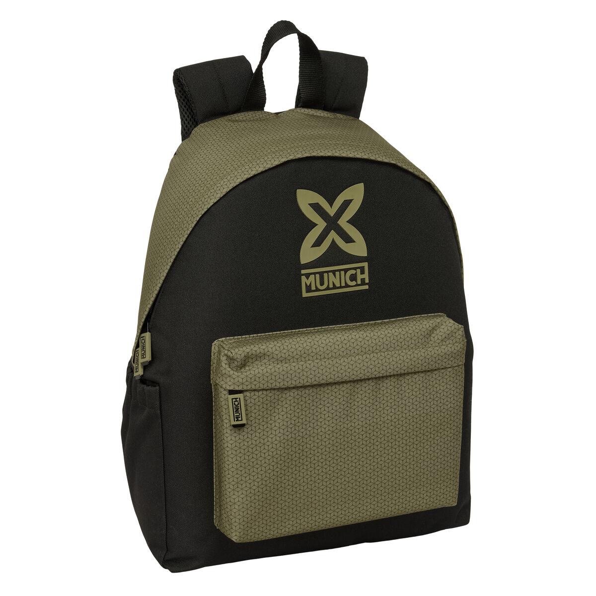 Mochila Escolar Munich West Negro Verde 31 x 43 x 13 cm