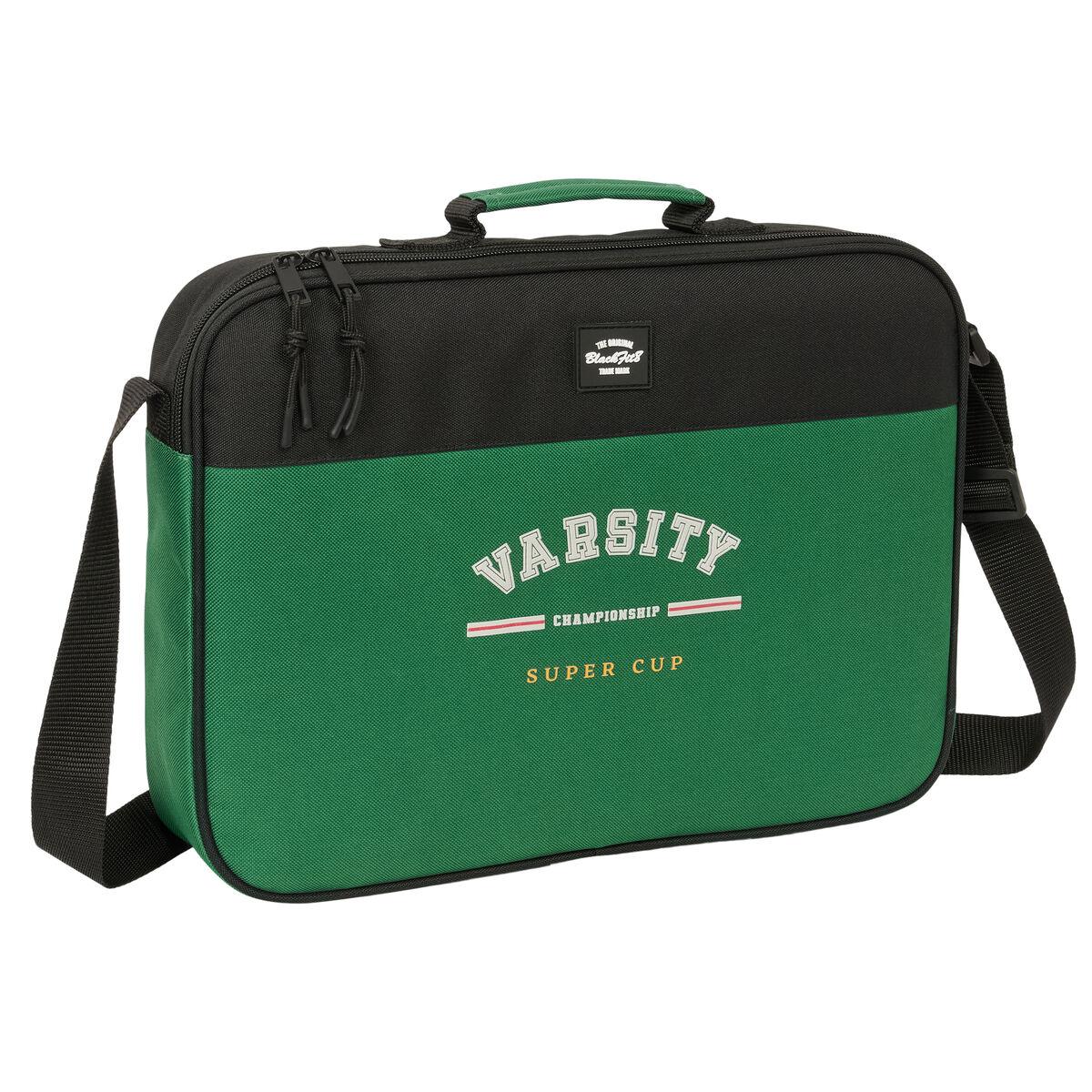 Mochila Escolar BlackFit8 Varsity Negro Verde 38 x 28 x 6 cm