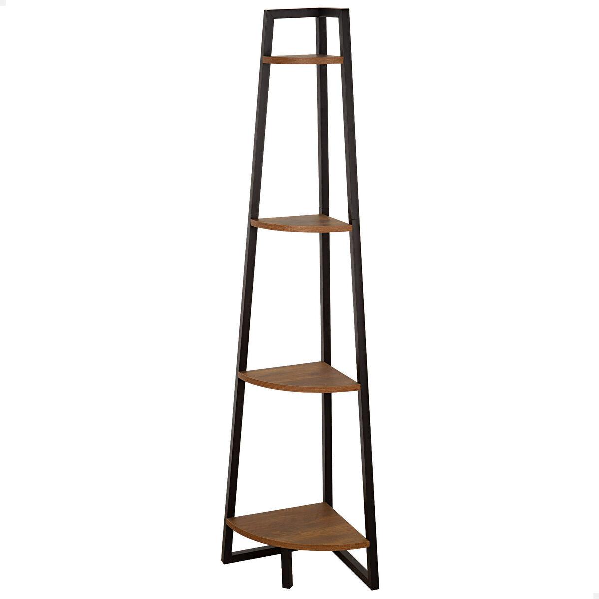 Estantería Max Home Negro Hierro Madera MDF 4 Estantes 30 x 135 x 30 cm