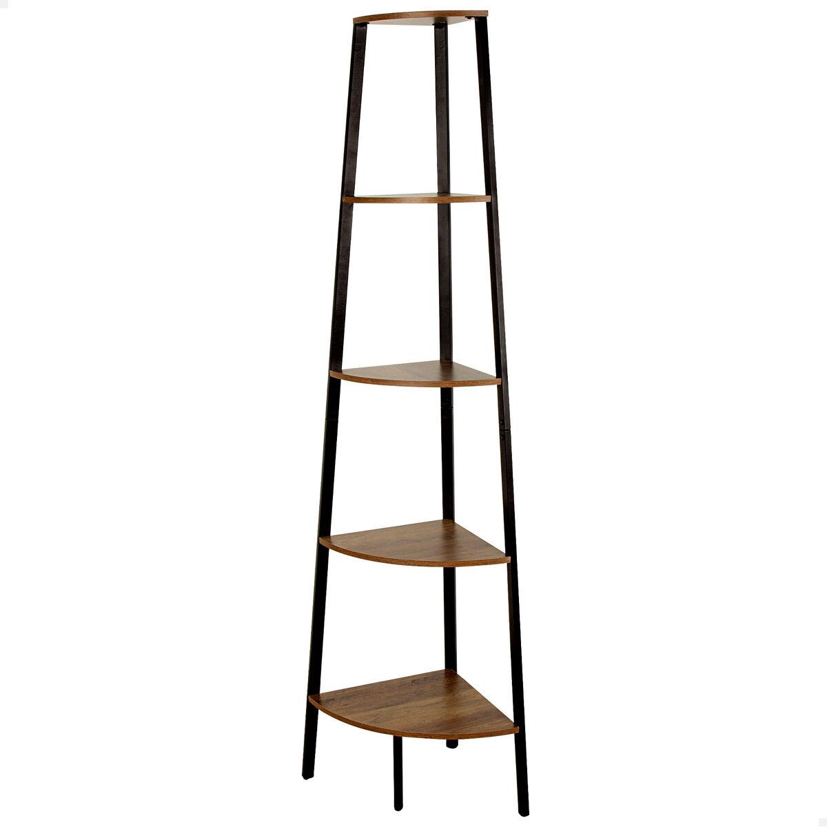Estantería Max Home Negro Hierro Madera MDF 5 Estantes 35 x 160 x 35 cm