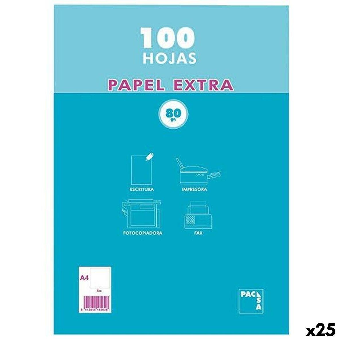 Papel Pacsa Blanco A4 100 Hojas (25 Unidades)